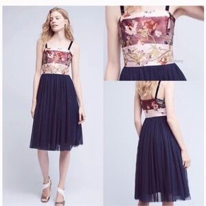 NWT Anthropologie Moulinette Soeurs Rare Tulle Skirted Floral Dress 10